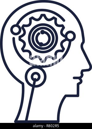 cyber humanoide profile icon vector illustration design Stock Vector