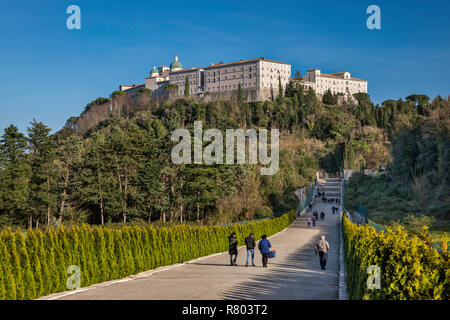 Abbey of Monte Cassino, view from Polish War Cemetery, Lazio, Italy Stock Photo