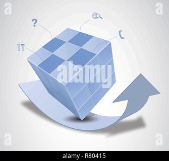 Vector magic cubes vector with background Stock Vector