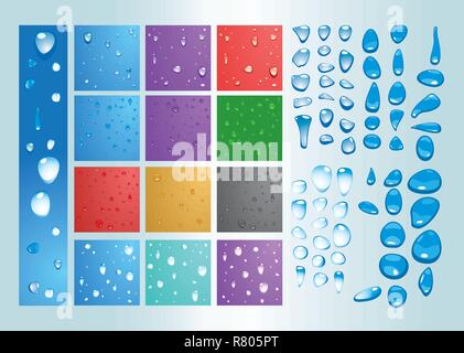Water drops vector with background Stock Vector