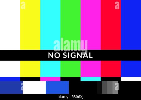 Retro no signal tv test screen pattern chart Stock Vector
