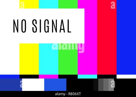 Retro no signal tv test screen pattern chart Stock Vector