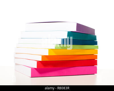 Colorful collection of the books on white Stock Photo