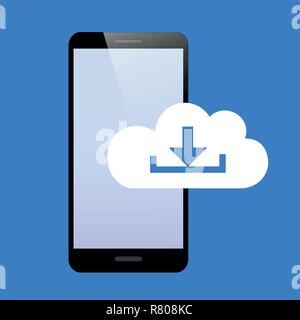 cloud download from smartphone vector illustration EPS10 Stock Vector