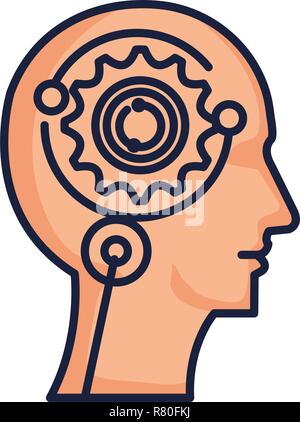 cyber humanoide profile icon vector illustration design Stock Vector