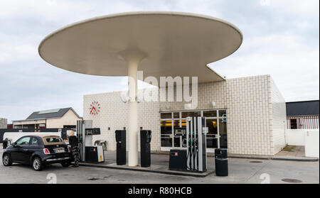 Copenhagen, Denmark - September 17, 2018: Architectural Skovshoved Petrol Station in Copenhagen, Denmark from 1936. Stock Photo