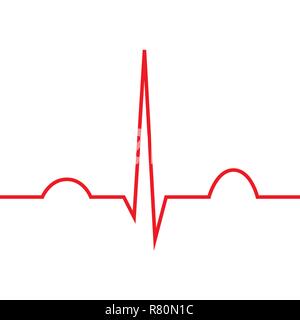 normal heart rhythm ekg, vector and illustration Stock Vector
