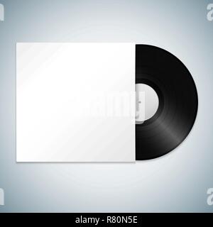 White Blank Vinyl Record Disc Label Sticker Template Mock Up