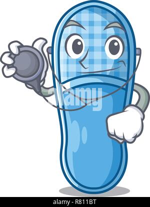 Doctor pair of design cartoon home slippers Stock Vector