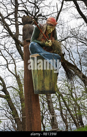 Sculpture  of Baba Yaga at Safari  Park in Gelendzhik. Krasnodar Krai. Russia Stock Photo