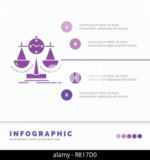 Balanced, management, measure, scorecard, strategy Infographics Template for Website and Presentation. GLyph Purple icon infographic style vector illu Stock Vector