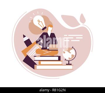 Copywriting concept - flat design style colorful illustration Stock Vector