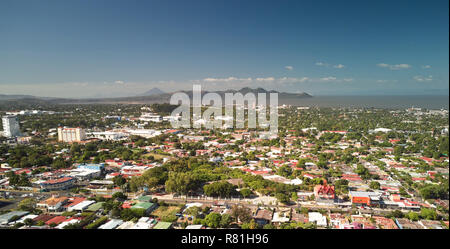 Building in Nicaragua capital managua aerial drone view. Tourism destination in Central America Stock Photo