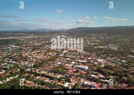 Hot day in central america above aerial drone view Stock Photo