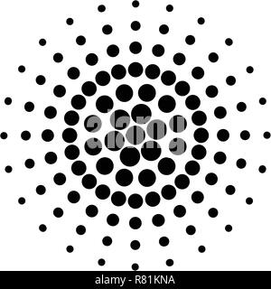 Dots, circles radial abstract pattern, vector and illustration Stock Vector