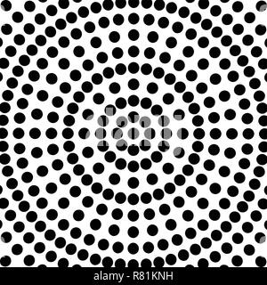 Dots, circles radial abstract pattern, vector and illustration Stock Vector