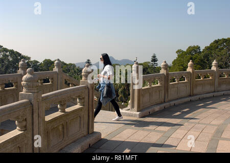 Decorative wall at the Tian Tan Buddha, Ngong Ping, Lantau Island, Hongkong, China. Stock Photo