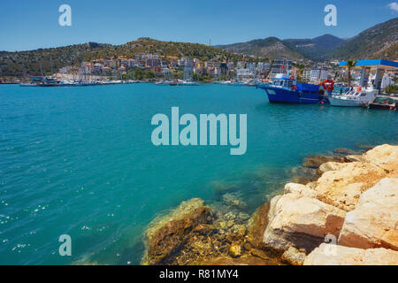 View of the marina in Finike, Antalya province. Turkey Stock Photo