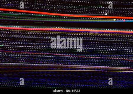 Abstract multi color line background against black background. Stock Photo