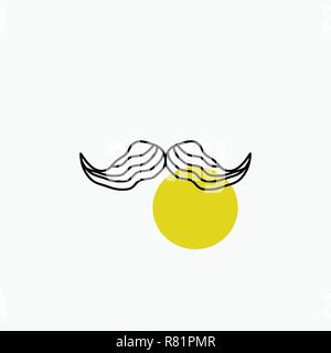 moustache, Hipster, movember, male, men Line and Glyph web Button in ...
