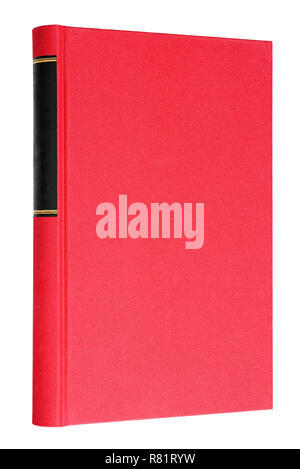 Red book with black frame on spine isolated on white background Stock Photo