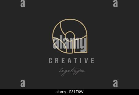 black and yellow gold alphabet letter an a n logo combination design ...