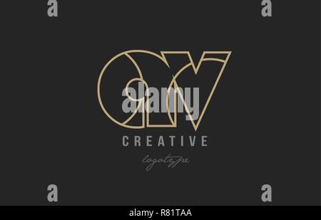 gold black alphabet letter av a v logo combination design suitable for ...
