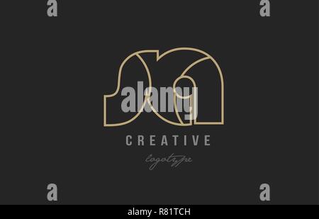 gold black alphabet letter sa s a logo combination design suitable for ...