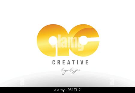 combination letter ac a c gold golden alphabet logo icon design with ...