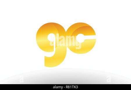 combination letter gc g c gold golden alphabet logo icon design with ...