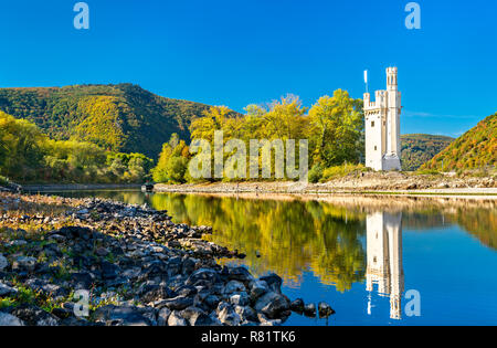 The Mouse Tower of Bingen in the Rhine Valley, Germany Stock Photo