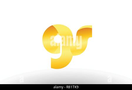 combination letter gs g s gold golden alphabet logo icon design with ...