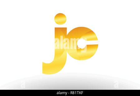 combination letter jc j c gold golden alphabet logo icon design with ...