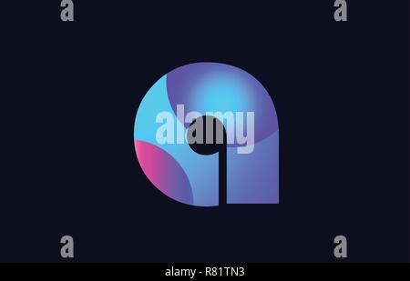 F blue pink gradient alphabet letter logo for business and company ...