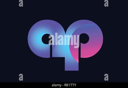 pink blue alphabet letter AP A P combination for company logo. Suitable ...