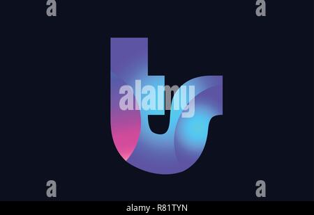 Design of alphabet letter combination ts t s  pink blue gradient color suitable as a logo for a company or business Stock Vector