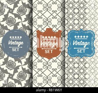 Bright seamless vector pattern made of forged elements Stock Vector