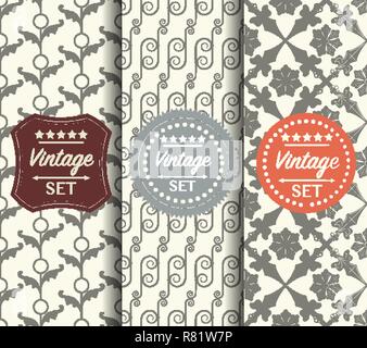 Bright seamless vector pattern made of forged elements Stock Vector
