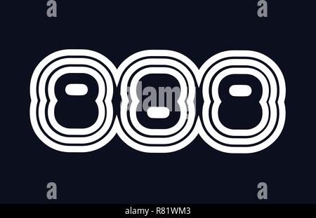 black and white number 888 logo design suitable for a company or business Stock Vector