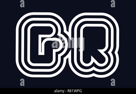 black and white alphabet letter gr g r logo combination design suitable for a company or business Stock Vector