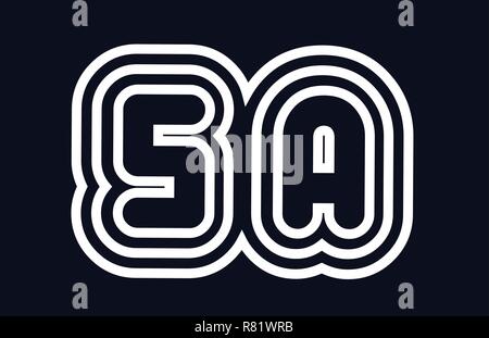 black and white alphabet letter sa s a  logo combination design suitable for a company or business Stock Vector
