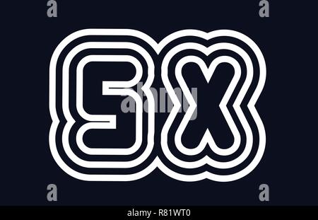 Black and white sx s x alphabet letter combination suitable as a logo ...