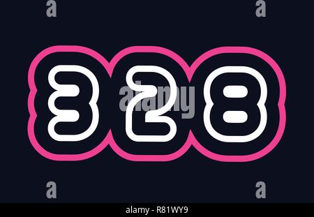 Design of number 328 pink blue gradient color suitable as a logo for a ...