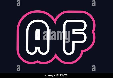 pink white blue alphabet combination letter af a f logo design suitable for a company or business Stock Vector