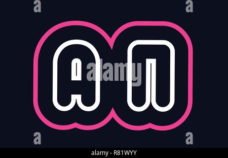 pink white blue alphabet combination letter ah a h logo design suitable ...