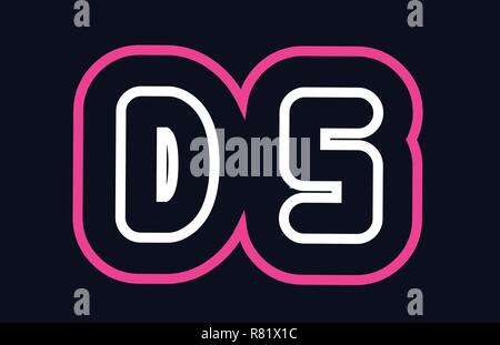 white blue alphabet letter ds d s logo combination design on black ...