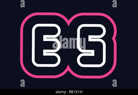 white blue alphabet letter es e s logo combination design on black ...