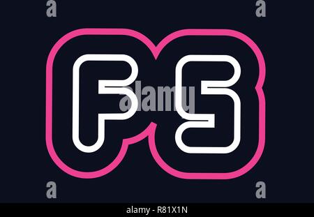 FS F S White and Pink Letter Logo with Swoosh and Curved Lines Stock ...