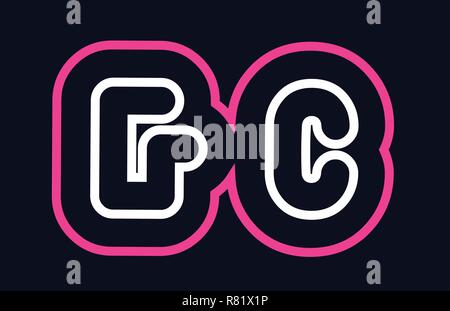 pink blue alphabet letter GC G C combination for company logo. Suitable ...