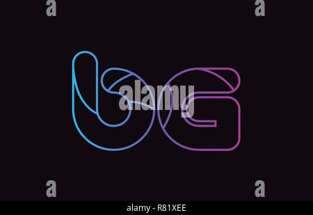 bg b g pink and black alphabet letter combination suitable as a logo ...